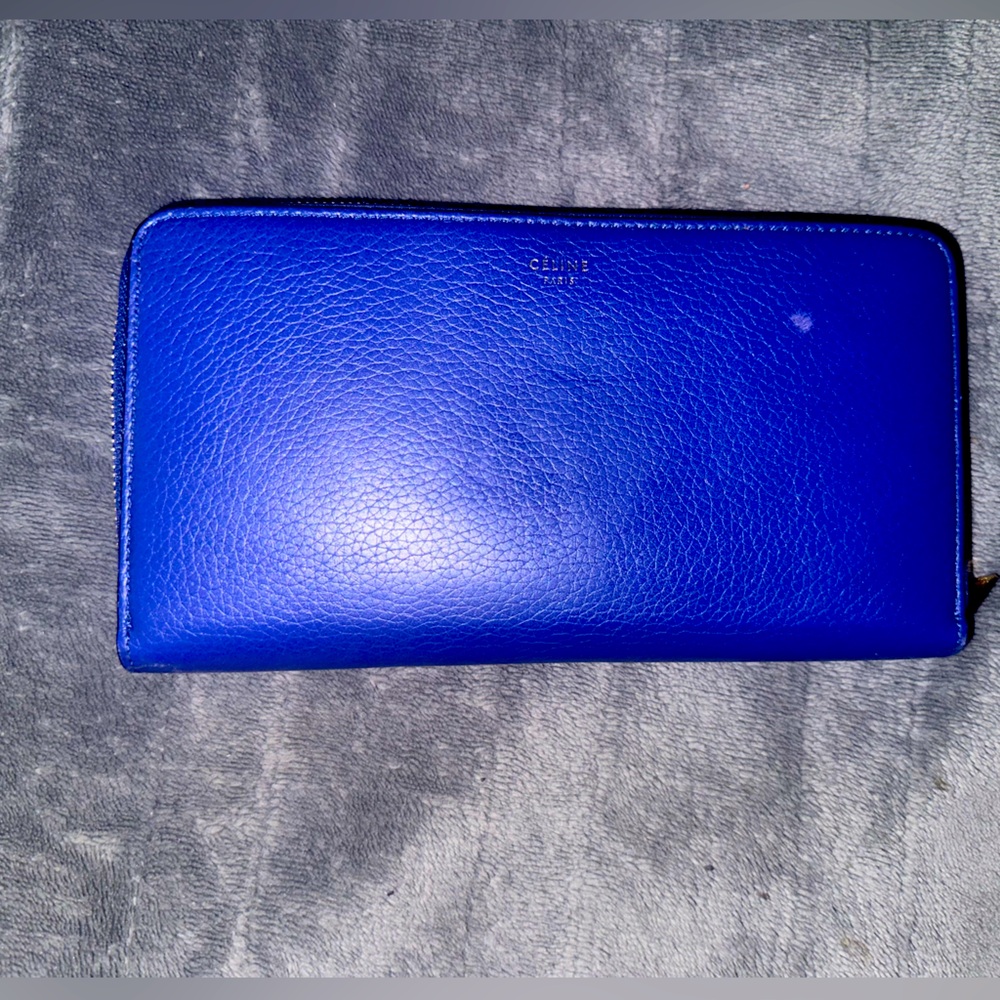 Celine blue leather  Continental wallet